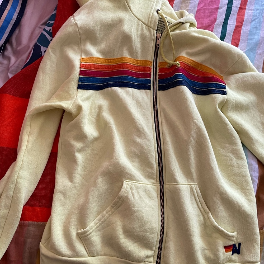Aviator nation 5 stripe hoody neon yellow large - Picture 3 of 5